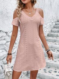 Thumbnail for Summer New High Waist Hollow-Out Dress Chic Elegant Office Ladies