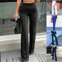 Thumbnail for Women Trousers Fashion Casual Work Pants Solid Color Stretch High