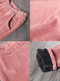 Thumbnail for Velvet Warm Winter Pants for Women Elastic Waist Corduroy Harem Pant