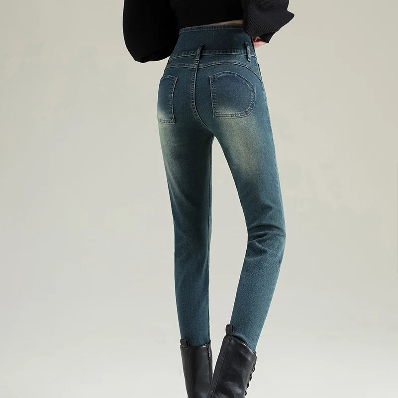 Women's Tight Stretch Pencil Jeans Fashion Casual Streetwear High