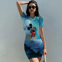 Thumbnail for Disney Sexy Minnie Mickey Mouse Cartoon Print Bodycon Slim Pencil