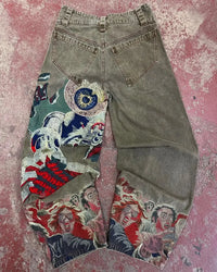 Thumbnail for Y2K Jeans Streetwear Harajuku Hip Hop Retro Graphic Baggy Jeans Denim