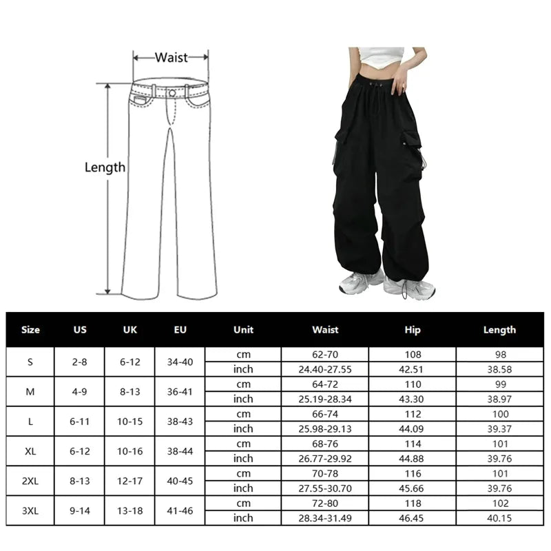 Y2k  Cargo Pants For Women Parachute Sweatpants Streetwear Oversize