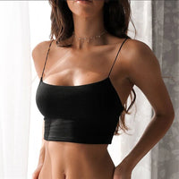 Thumbnail for Sexy Crop Top Women Summer Camis Straps Sleeveless Tanks Tops Solid