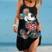 Thumbnail for Women's Dress Minnie Mouse Elegant Dresses Boho 2022 Sling Summer