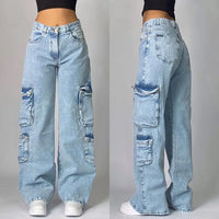 Thumbnail for Y2K Street Fashion New Oversized Printed Loose Jeans Male Harajuku