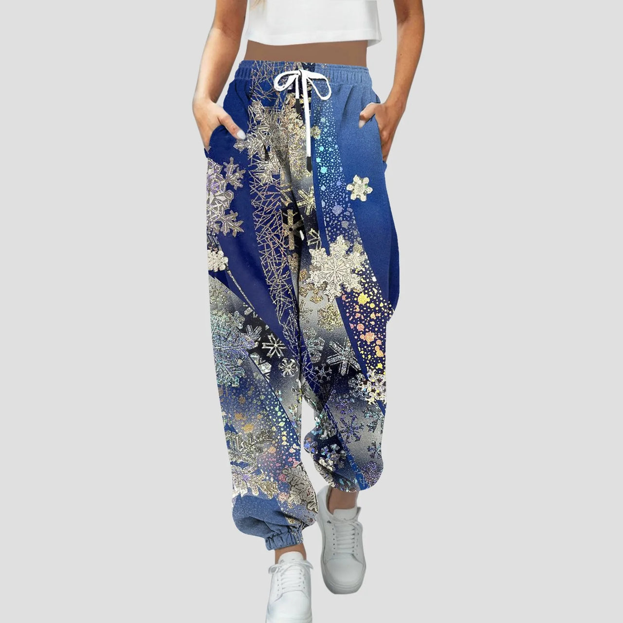 Women'S Vintage Printed Trousers Casual Loose Printed Christmas