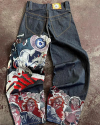 Thumbnail for Y2k Jeans Harajuku Punk Oversized Graphic Embroidery Baggy Jeans Men