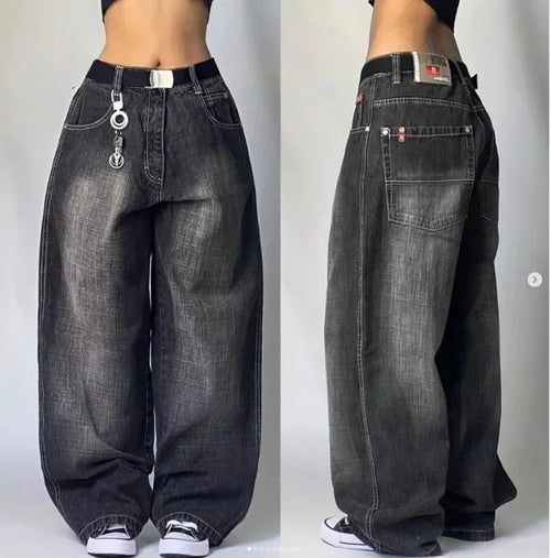 Y2K Street Jeans Hip-hop Letter Embroidery SIRI Classic Retro Loose