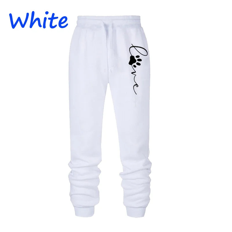 Women Cat Paw Printed Sweatpants High Quality Cotton Long Pants Jogger