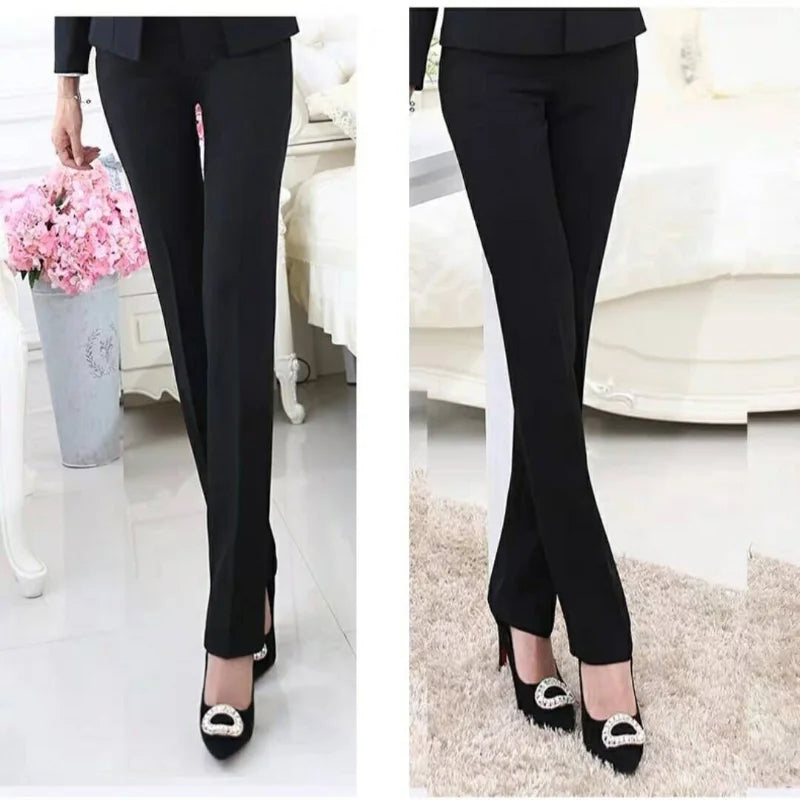 YASUGUOJI Suit Pants Woman High Waist Office Ladie Ashion Formal Work