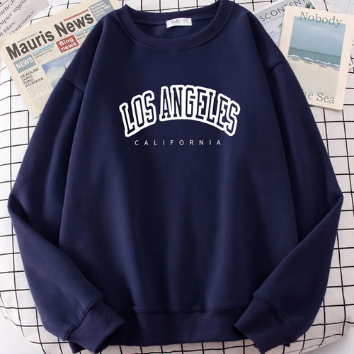 Los Angeles California City Streetwear Sweatshirt For Women Loose