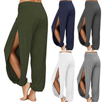 Thumbnail for Women Fashion Yoga Pants High Waisted Slit Wide Leg Haren Pants Gym