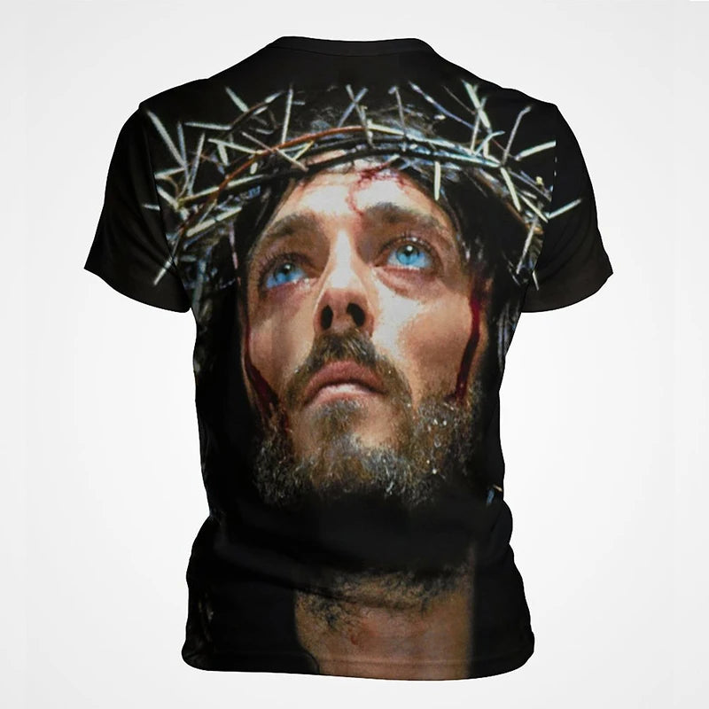 Jesus Christ 3D Print T-shirts Men Clothing Summer Fashion Casual