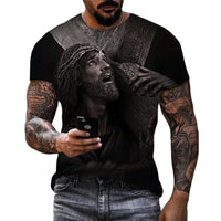 Thumbnail for Jesus Christ 3D Print T-shirts Men Clothing Summer Fashion Casual