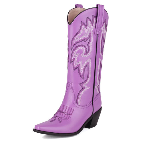 Pink Cowboy Cowgirl Woman Boots for Women 2023 Retro Western