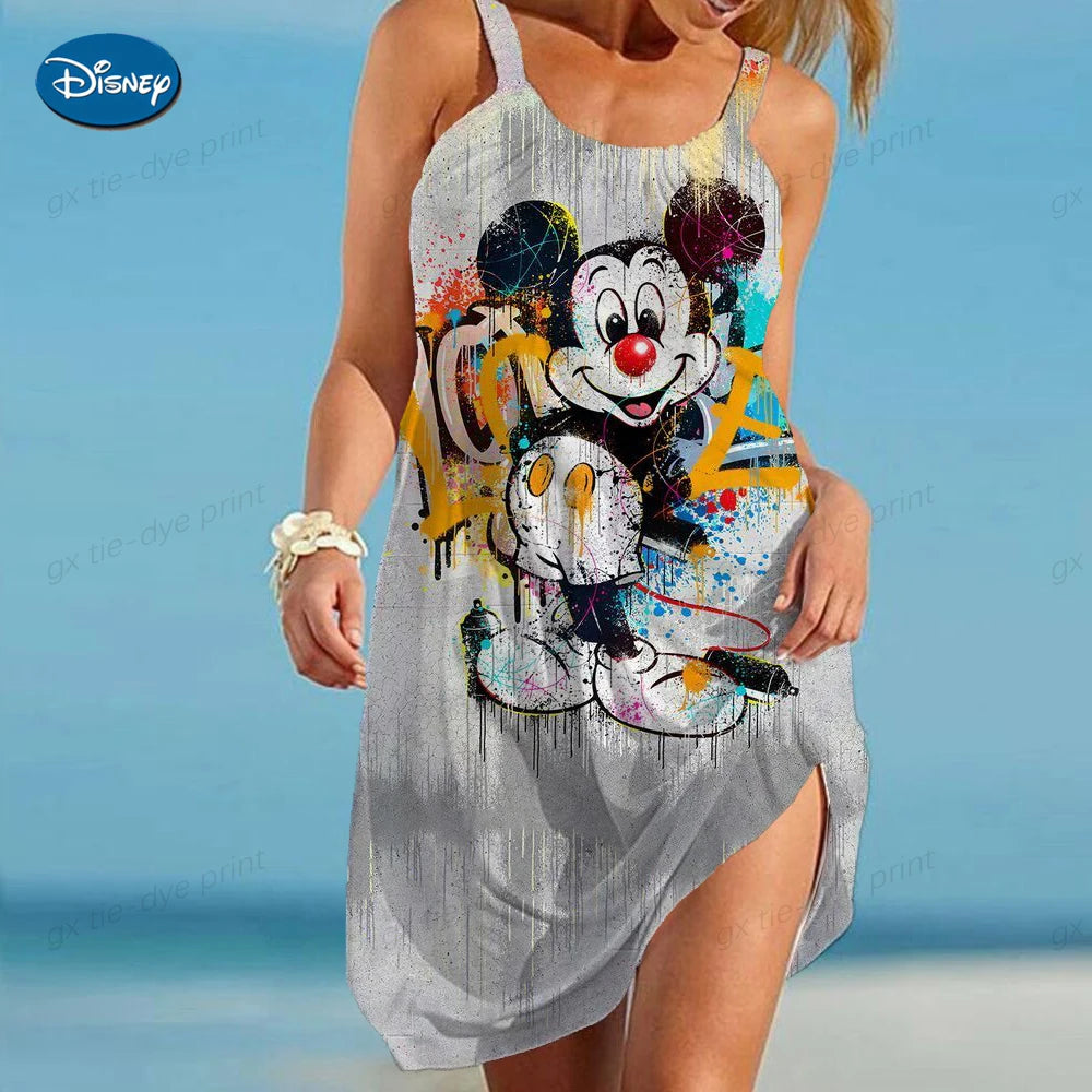 Cartoon Sexy Dress Minnie Mouse Robe Disney Summer Dresses Woman 2023