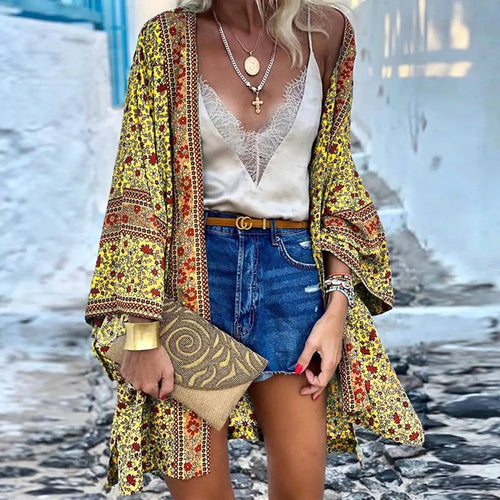 Bohemian Casual Cloak Cardigan for Swimsuit woman 2024 Summer Beach