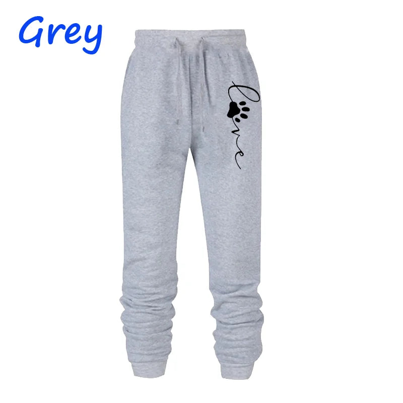 Women Cat Paw Printed Sweatpants High Quality Cotton Long Pants Jogger