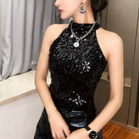 Thumbnail for Sequins Women Fashion Shimmer Flashy Embellished High Quality Halter