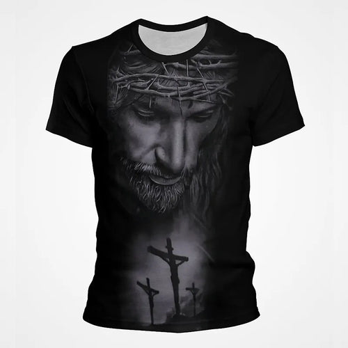 Jesus Christ 3D Print T-shirts Men Clothing Summer Fashion Casual