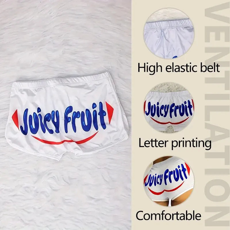 Women Shorts Sleep Bottoms Pajamas Boxers White S M L Painted Design