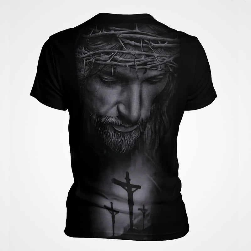 Jesus Christ 3D Print T-shirts Men Clothing Summer Fashion Casual