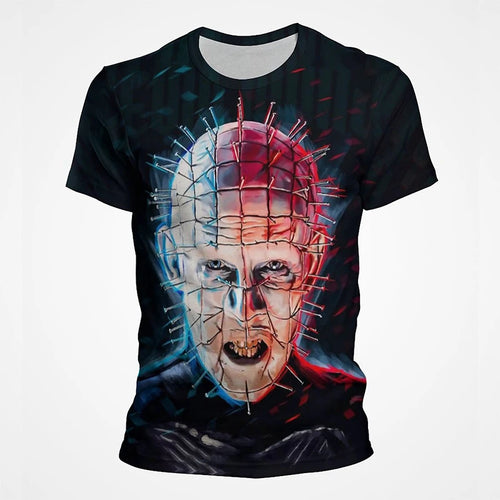 Horror Movie Hellraiser T-Shirts Scary 3D Printed Streetwear Men Women