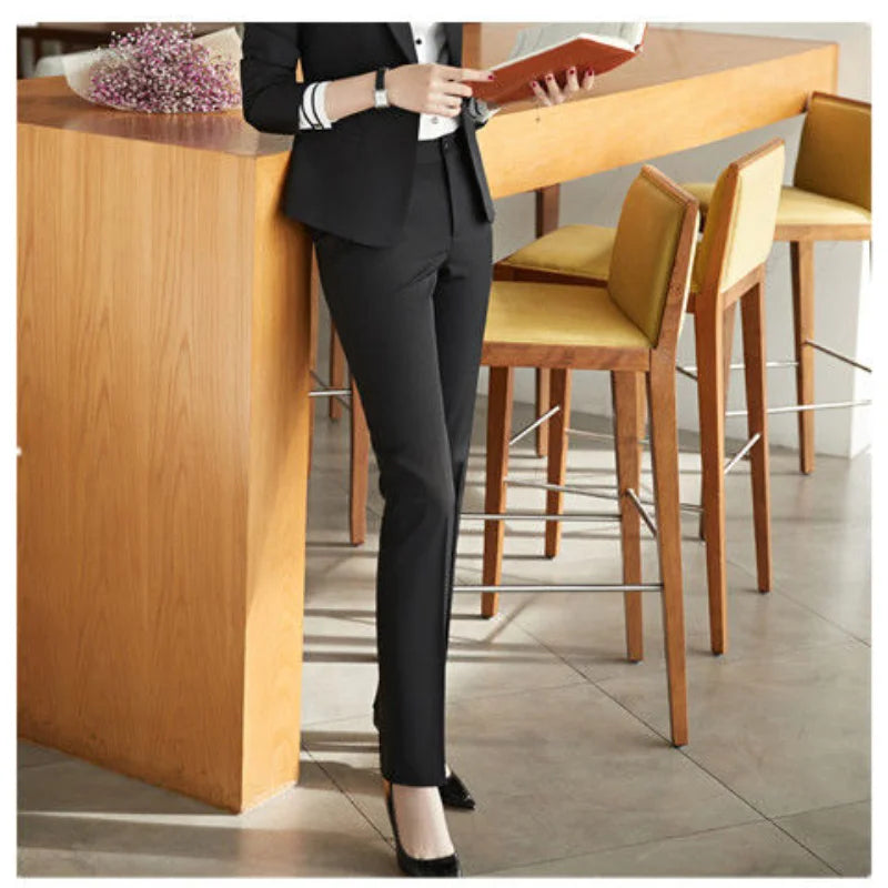 YASUGUOJI Suit Pants Woman High Waist Office Ladie Ashion Formal Work