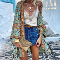 Thumbnail for Bohemian Casual Cloak Cardigan for Swimsuit woman 2024 Summer Beach