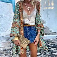 Thumbnail for Bohemian Casual Cloak Cardigan for Swimsuit woman 2024 Summer Beach