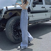 Thumbnail for Vaqueros Vintage Kot Pantalones High Waist Wide Leg Jeans Women Casual