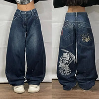 Thumbnail for Anime goddess Harajuku jeans 2024 new men's and women's print retro