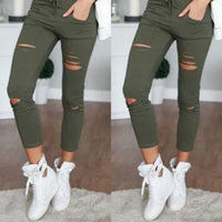 Thumbnail for New Ripped Jeans for Women Women Big Size Ripped Trousers Stretch