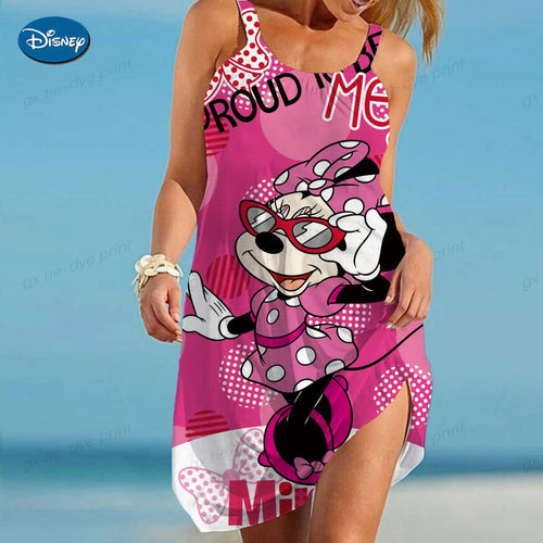 Cartoon Sexy Dress Minnie Mouse Robe Disney Summer Dresses Woman 2023