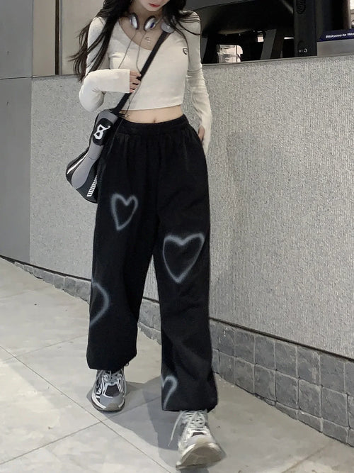 Y2K Style Women Cargo Pants Loose Low Waist Sweatpants Hip Hop