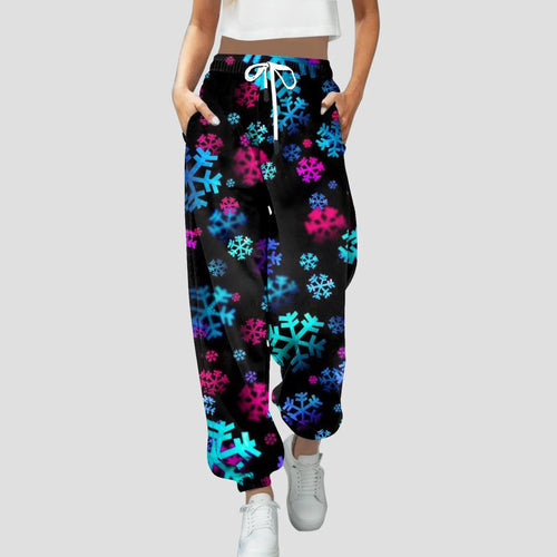 Women'S Vintage Printed Trousers Casual Loose Printed Christmas