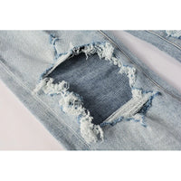 Thumbnail for Summer's Men's Classic Blue Streetwear Distressed Skinny Button Fly