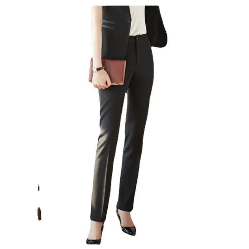 YASUGUOJI Suit Pants Woman High Waist Office Ladie Ashion Formal Work