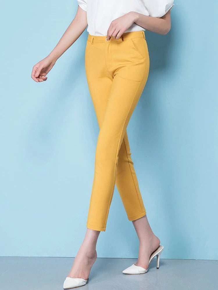 Slim Skinny High Waist Elastic Pencil Pants Overiszed 75kg Women