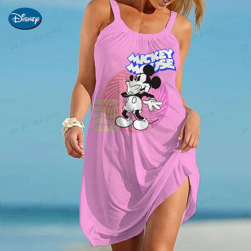 Cartoon Sexy Dress Minnie Mouse Robe Disney Summer Dresses Woman 2023