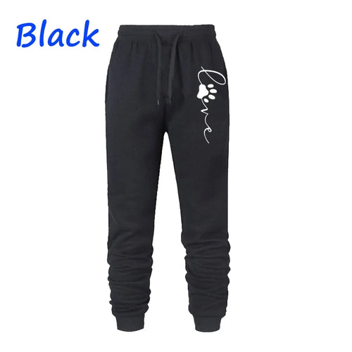 Women Cat Paw Printed Sweatpants High Quality Cotton Long Pants Jogger