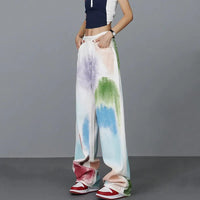 Thumbnail for Hip Hop Y2k Women Playful Graffiti Jeans Spring Summer New Contrast