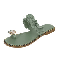 Thumbnail for Pineapple Pearl Beach Slides Flat Toe Casual Womens Slippers