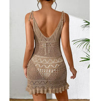 Thumbnail for Sexy Womens Crochet Beach Dress See-through Beachwear Pareo Swimsuit