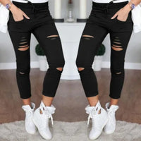 Thumbnail for New Ripped Jeans for Women Women Big Size Ripped Trousers Stretch