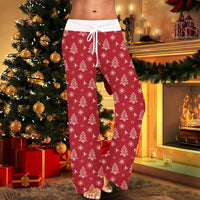 Thumbnail for Christmas Printed Pants Women Vintage Elastic High Waist Drawstring