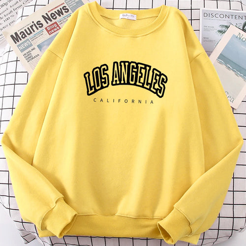 Los Angeles California City Streetwear Sweatshirt For Women Loose