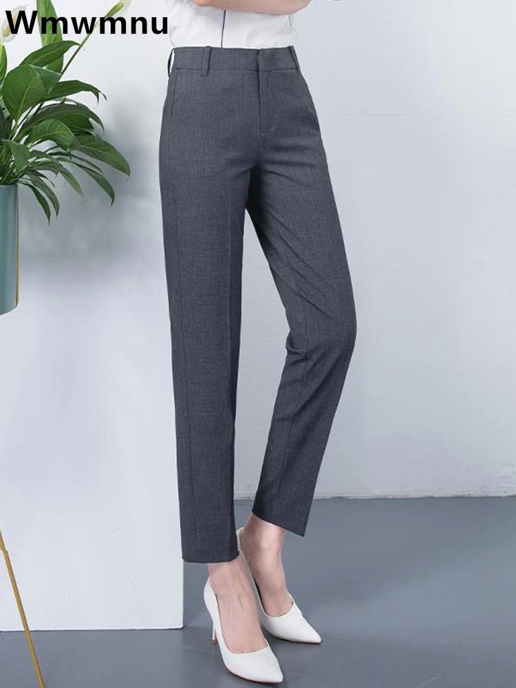 Slim Skinny High Waist Elastic Pencil Pants Overiszed 75kg Women