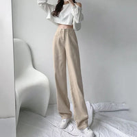 Thumbnail for Vaqueros Vintage Kot Pantalones High Waist Wide Leg Jeans Women Casual